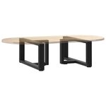 vidaXL Pieds de table basse en T  2 pièces  noir  60 x 25 x (30-31) cm  acier
