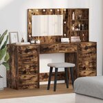 vidaXL Table de Toilette avec tiroir 3 Pièces Marron 40 x 41 x 135 cm