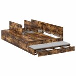 vidaXL Cadre de lit avec rangement Chêne fumé 120 cm Bois d'ingénierie