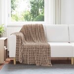 vidaXL Jeté Camel 150 x 130 cm Toison