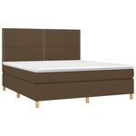 vidaXL Sommier à lattes de lit matelas et LED Marron foncé 180x200cm