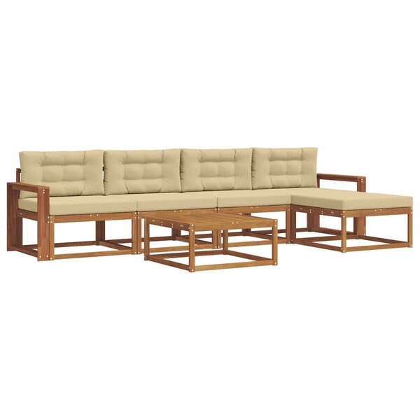 vidaXL Ensemble de canapés d'extérieur 6 Pièces Naturel et Beige