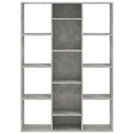 vidaXL Séparateur de pièce/Bibliothèque Gris béton Bois d’ingénierie