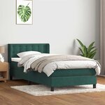 vidaXL Sommier à lattes de lit et matelas vert foncé 100x210cm velours