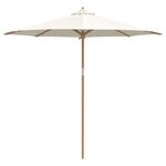 vidaXL Parasol de jardin Blanc crème 270 x 270 x 260 cm Bambou