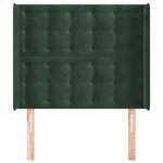 vidaXL Tête de lit avec oreilles Vert foncé 93x16x118/128 cm Velours