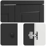 vidaXL Armoire sous évier de salle de bain Noir 56 x 37 5 x 81 cm