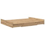 vidaXL Cadre de lit avec rangement chêne artisanal 140 x 200 cm