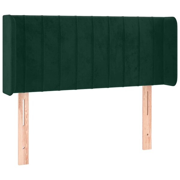vidaXL Tête de lit avec oreilles Vert foncé 103x16x78/88 cm Velours