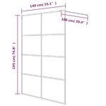 vidaXL Paroi de douche Noir 140x195 cm Verre ESG dépoli