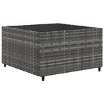 vidaXL Salon de jardin 9 Pièces avec coussins Gris Résine tressée