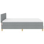 vidaXL Lit Box Spring avec matelas & LED Gris Clair 140x190 cm Tissu