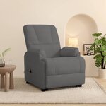 vidaXL Fauteuil inclinable Gris foncé Similicuir daim