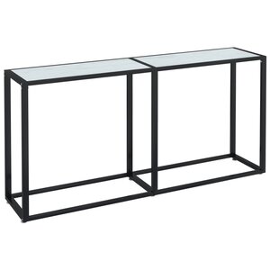 vidaXL Table console Marbre blanc 160x35x75 5 cm Verre trempé