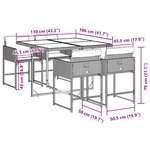 vidaXL Ensemble à manger de jardin 5 Pièces coussins gris résine tressée