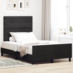vidaXL Cadre de lit avec tête de lit Noir 120 x 190 cm Velours