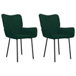 vidaXL Chaises à manger lot de 2 Vert foncé Velours