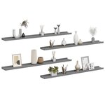 vidaXL Étagères murales 4 Pièces Gris 100x9x3 cm
