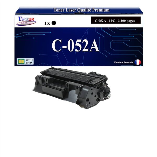 T3AZUR - Toner compatible avec Canon 052 pour Canon MF-421dw  MF-426dw  MF-428x  MF-429x Noir - 3 200p