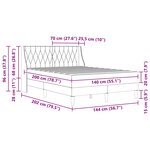 vidaXL Cadre de lit avec matelas Bleu 140 x 200 cm Velours
