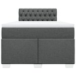 vidaXL Sommier à lattes de lit avec matelas Gris foncé 120x200cm Tissu