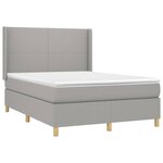 vidaXL Sommier à lattes de lit avec matelas Gris clair 140x190cm Tissu