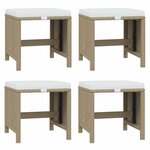 vidaXL Ensemble à manger de jardin coussins 19Pièces Beige Résine tressée