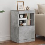 vidaXL Buffet avec lumières LED gris béton 41x37x67 cm