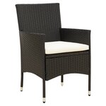 vidaXL Ensemble à manger jardin 9Pièces et coussins noir résine tressée