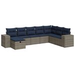 vidaXL Salon de jardin 8 Pièces avec coussins gris résine tressée