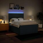 vidaXL Sommier à lattes de lit avec matelas Bleu 140x190 cm Tissu