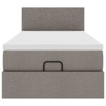 vidaXL Lit ottoman avec matelas taupe 100x200 cm tissu