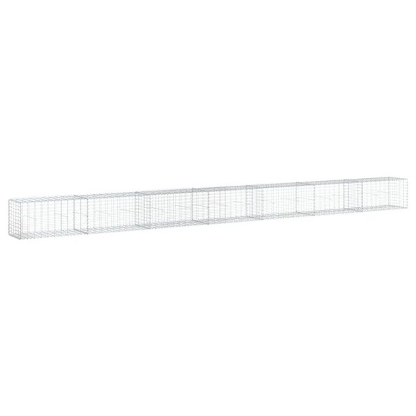 vidaXL Panier gabion avec couvercle 700x50x50 cm fer galvanisé