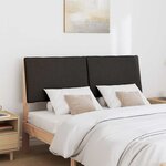 vidaXL Tête de lit capitonnée Noir 160 cm Pin massif