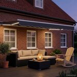 vidaXL Auvent rétractable électrique Anthracite et blanc 2 5 x 2 m