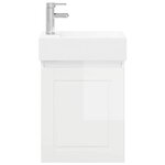 vidaXL Meuble de salle de bain avec robinet Blanc brillant