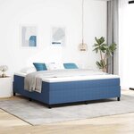 vidaXL Lit à ressorts Bleu 180 x 200 cm Tissu en velours côtelé