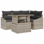 vidaXL Ensemble de canapé de jardin 5 Pièces Gris clair et gris foncé