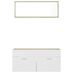 vidaXL Ensemble de meubles de bain 2 Pièces Blanc/chêne sonoma Aggloméré