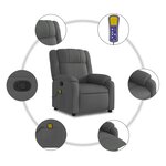 vidaXL Fauteuil de massage inclinable gris foncé tissu