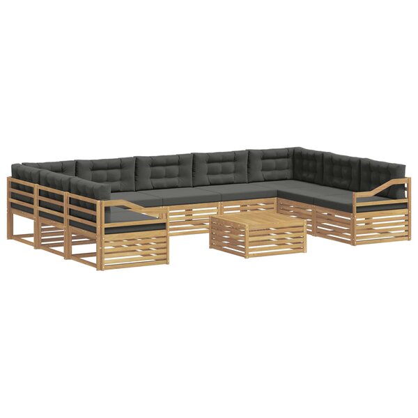 vidaXL Ensemble de canapés d'extérieur 10 Pièces Blanc et anthracite