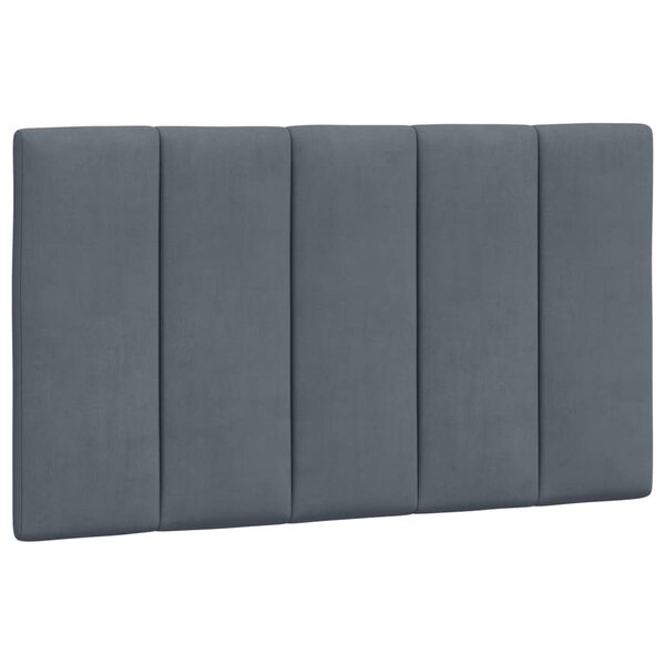 vidaXL Coussin de tête de lit gris foncé 80 cm velours