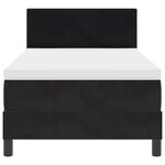 Lit Box Spring vidaXL avec Matelas Noir 100x200 cm Velours