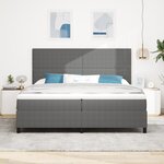 vidaXL Lit à sommier tapissier avec matelas Gris clair 200x200 cm Tissu en velours côtelé