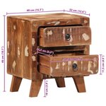 vidaXL Table de chevet 40x32x46 cm bois massif de récupération