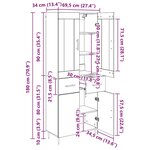 vidaXL Haut Armoire avec tiroir Chêne artisanal 69 5 x 34 x 180 cm