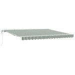 vidaXL Auvent rétractable électrique Vert et blanc 400 × 300 cm