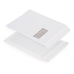 Lot de 100: pochette dos carton blanche  auto-adhésive 22,9x32,4 cm