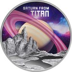 Pièce de monnaie en Argent 1 Dollar g 31.1 (1 oz) Millésime 2025 Space SATURN FROM TITAN