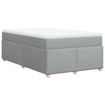 vidaXL Sommier à lattes de lit et matelas gris clair 120x190 cm tissu